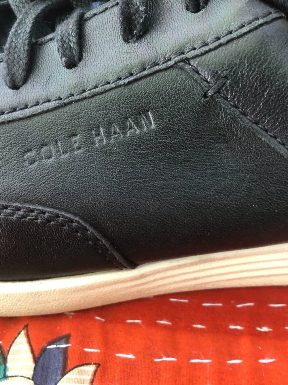 Cole Haan GrandPro Meridian Black Leather Sneakers Men 7.5 Women 8.5 Lace Up - Picture 10 of 16